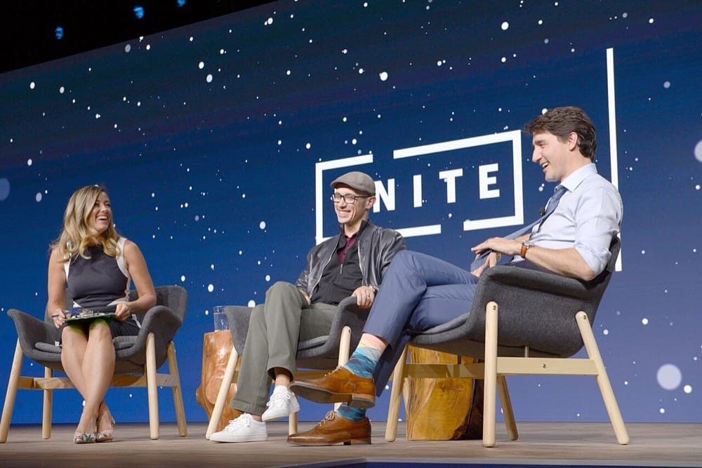 Kanada bosh vaziri Justin Trudeau va Shopify rahbari Toronto'dagi tadbirda (2018). Shopify Kanada texnologiya sanoatining ramziga aylangan.