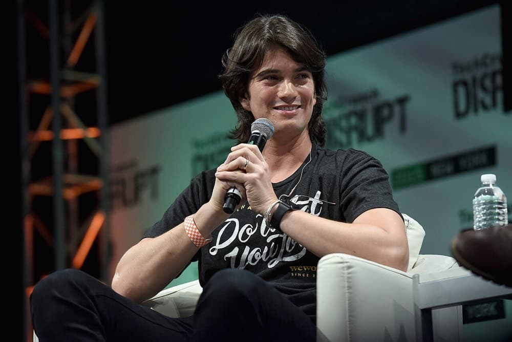 Adam Neumann TechCrunch Disrupt konferensiyasida (Nyu-York, 2015).