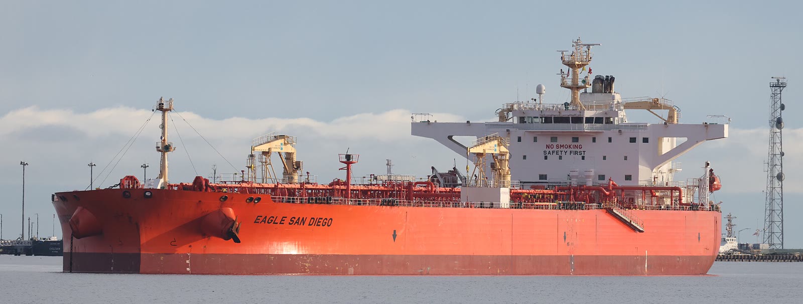 An oil tanker at sea